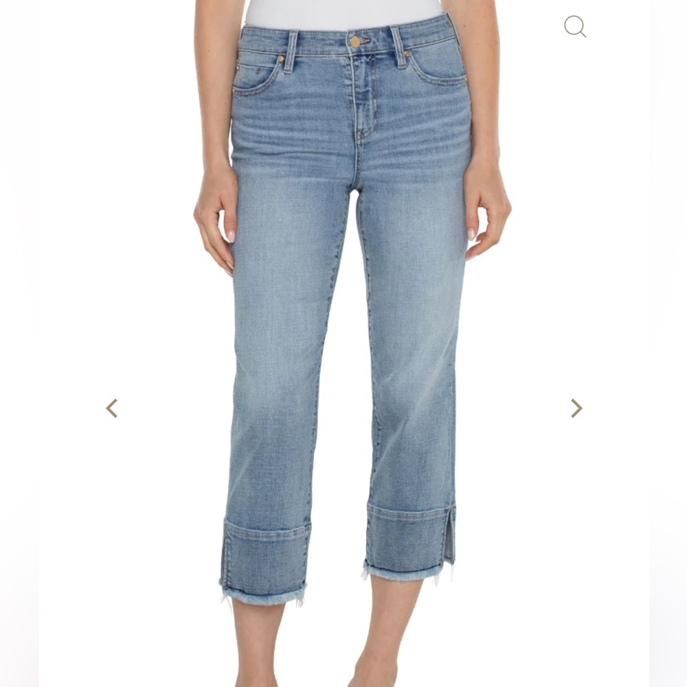 Liverpool Light Wash Cropped Ankle Jeans